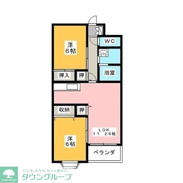 マンションピープル(2LDK/2階)の間取り写真