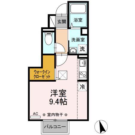ステイゴールド(ワンルーム/1階)の間取り写真