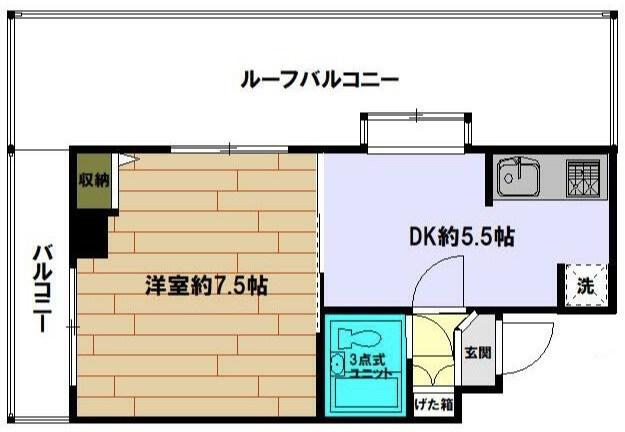 クリオ六浦壱番館(1DK/5階)の間取り写真