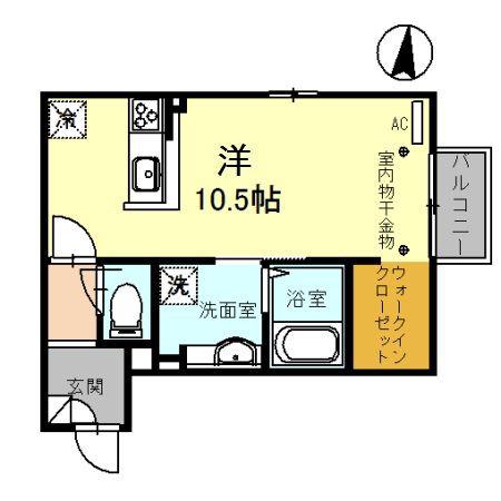 セジュール・モンブラン(ワンルーム/2階)の間取り写真