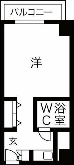 アーバンエース上本町パル(ワンルーム/2階)の間取り写真