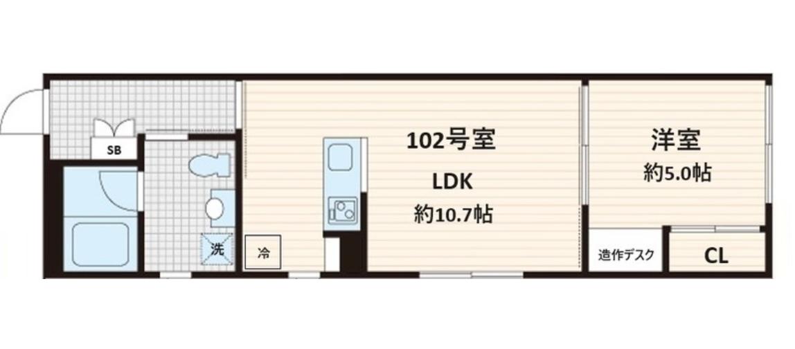 FULLEA白金台 フレア白金台(1LDK/1階)の間取り写真