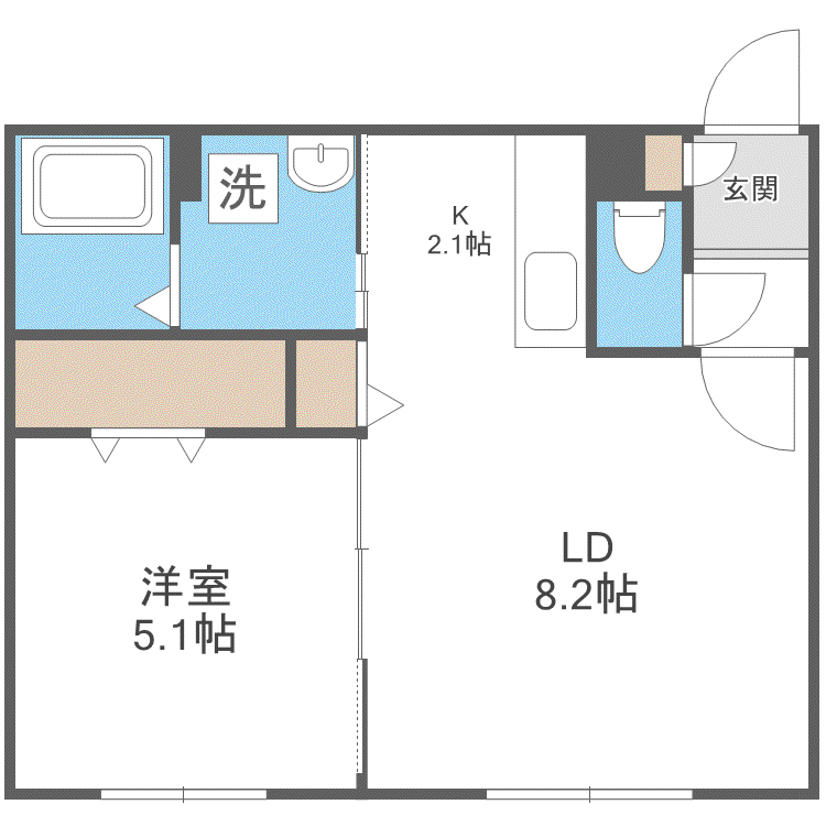 PROGRACE S19(1LDK/2階)の間取り写真