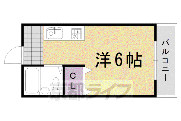ハウスウエスト(1K/3階)の間取り写真
