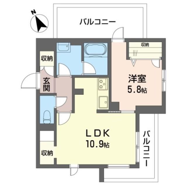 ヴィラビアンカ1(1LDK/1階)の間取り写真