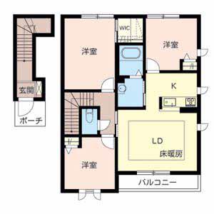 シャーメゾン福田(3LDK/2階)の間取り写真
