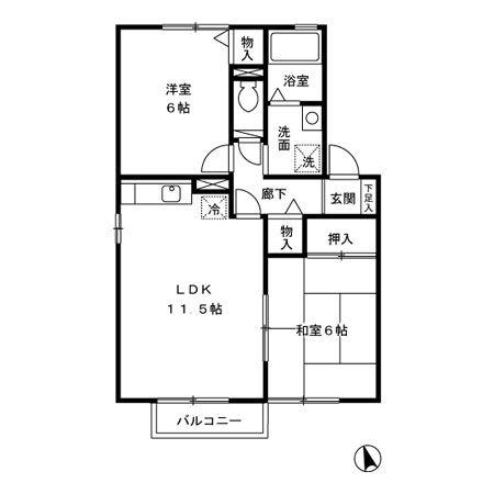 CASA99(2LDK/2階)の間取り写真