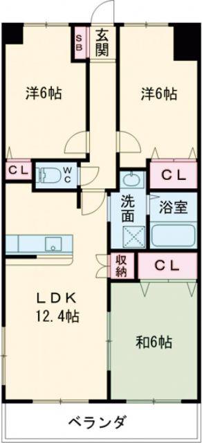ルネスセンチュリー(3LDK/4階)の間取り写真