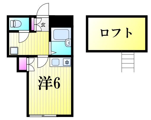 コーポ逆井(ワンルーム/1階)の間取り写真