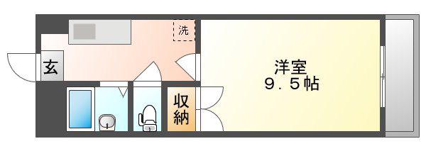 フォレスト東古松(1K/8階)の間取り写真