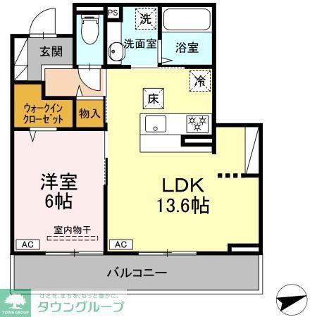GREEN LINKS(1LDK/2階)の間取り写真