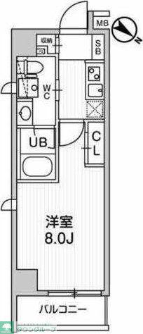 ALTERNA王子飛鳥山(1K/9階)の間取り写真