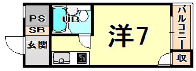 ハイツホリデー(ワンルーム/1階)の間取り写真
