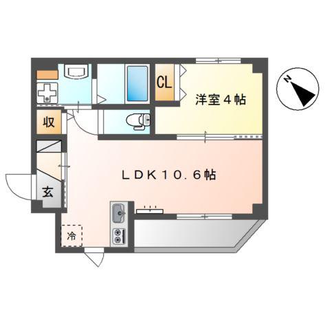 グランドール東山(1LDK/1階)の間取り写真