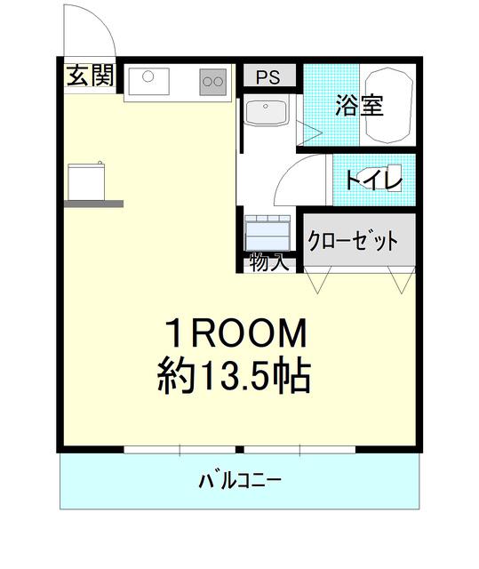 グリーンアベニュー(ワンルーム/1階)の間取り写真