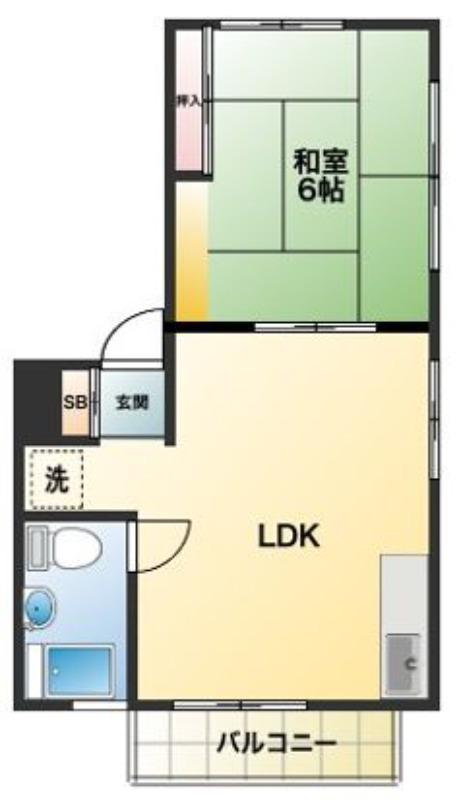 ルシエール東村山(1LDK/1階)の間取り写真