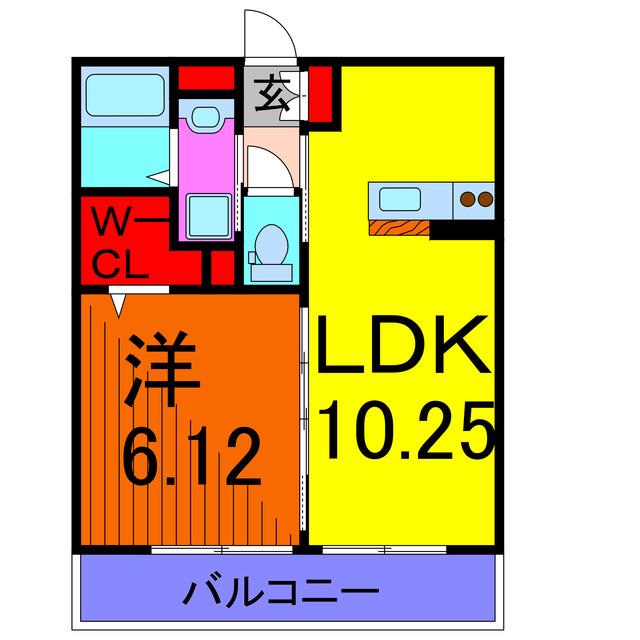 ヴィラ ジュエリー(1LDK/2階)の間取り写真