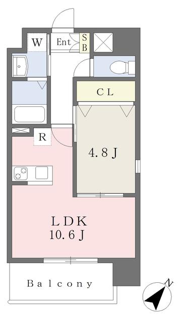 サングランデ水前寺(1LDK/6階)の間取り写真