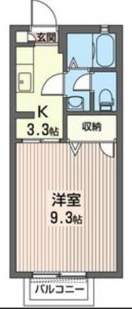メゾン城山B(1K/2階)の間取り写真