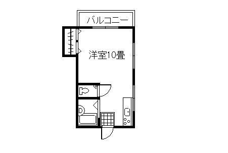 ハイランドサクラ(ワンルーム/2階)の間取り写真