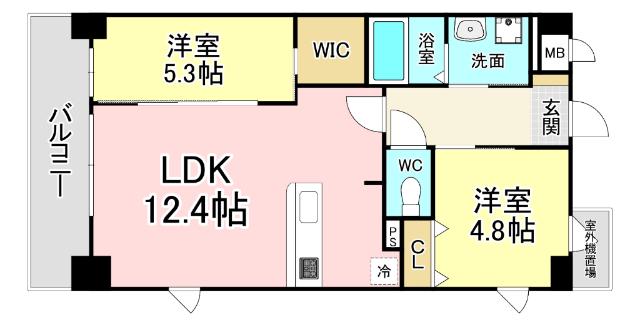 MDI VISTA MARE門司駅前(2LDK/6階)の間取り写真