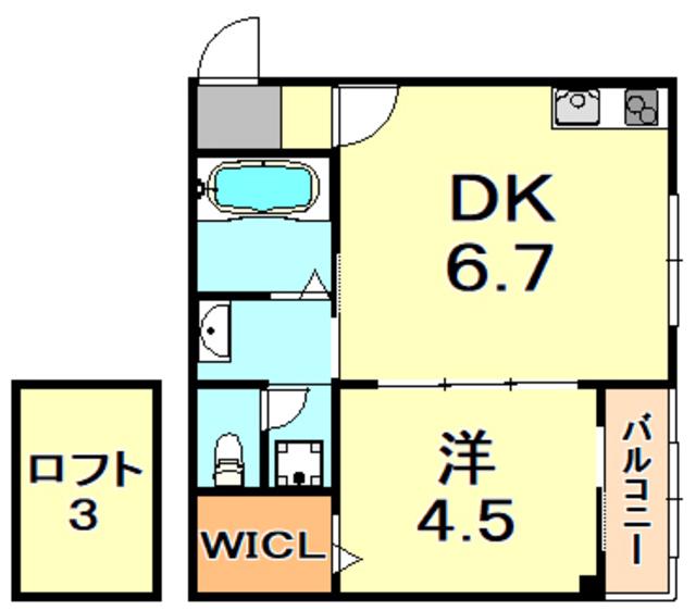 カーサ御影I(1DK/1階)の間取り写真