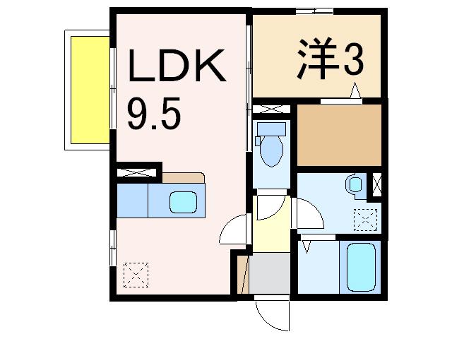 フォルビート(1LDK/2階)の間取り写真