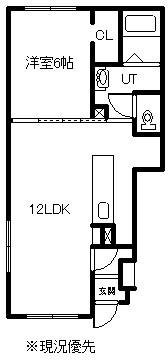 アレーズ・クレール A・B(1LDK/1階)の間取り写真