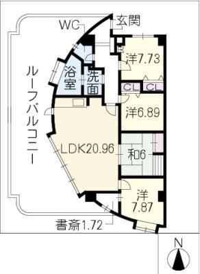 ツインヒルズ(4LDK/6階)の間取り写真