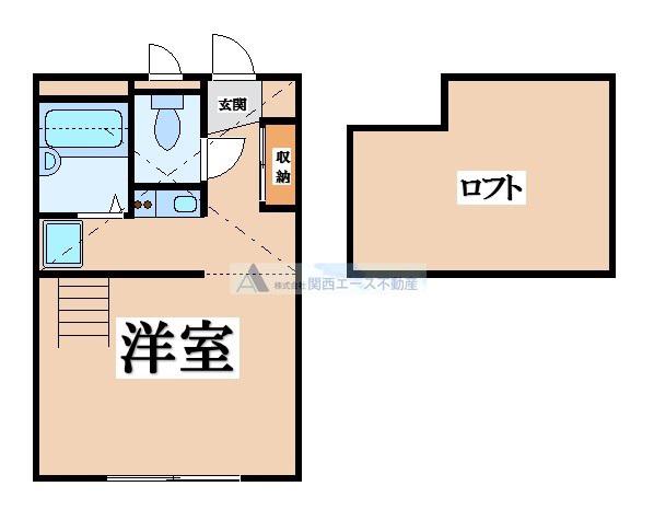レオパレス千ーSENーIII(1K/1階)の間取り写真
