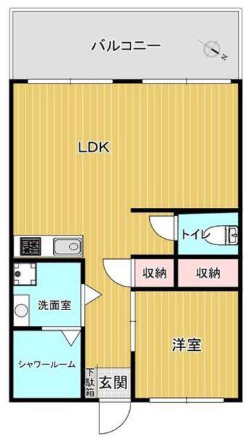 マンションニユー行徳第4(1LDK/6階)の間取り写真