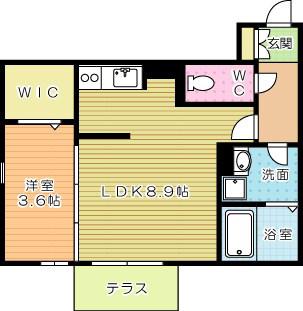 グレイド(1LDK/1階)の間取り写真