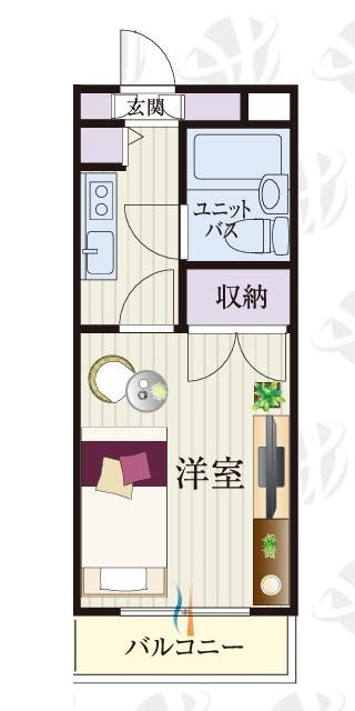 BCASA行田VIIIRE-BORN(1K/2階)の間取り写真