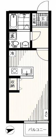 ミレニアス西荻(1K/2階)の間取り写真