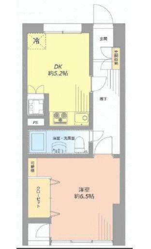 南長崎5丁目マンション(1DK/3階)の間取り写真