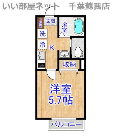 パステールグラン大森台(1K/2階)の間取り写真
