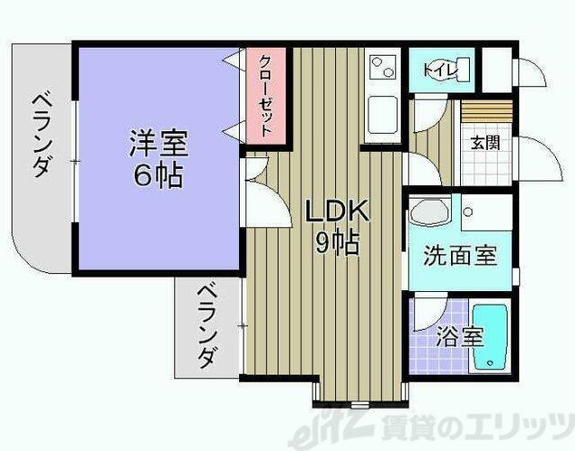 ASKコート(1LDK/4階)の間取り写真