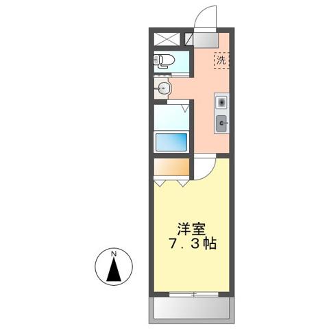 A・CITY東岸(1K/4階)の間取り写真