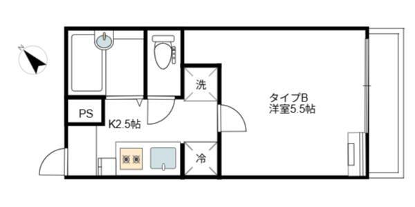NK春日部(1K/2階)の間取り写真