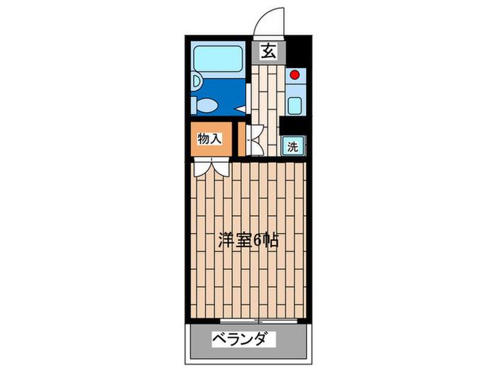 ガーデンヒルズ横浜(ワンルーム/3階)の間取り写真