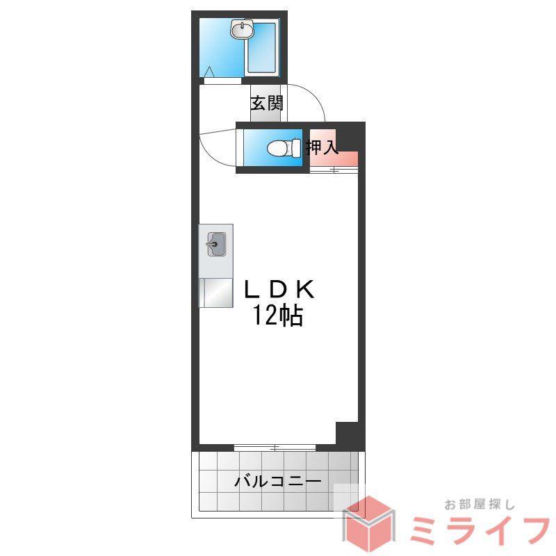 RIHITO南巽(ワンルーム/3階)の間取り写真