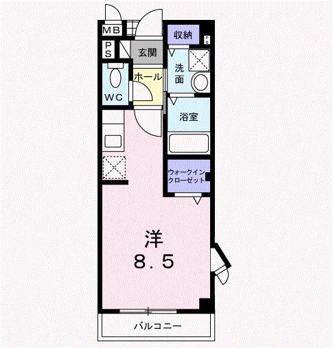 パークストリート1(ワンルーム/2階)の間取り写真
