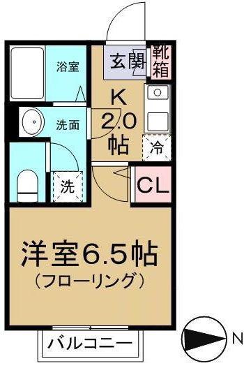ドリームハイツ(1K/2階)の間取り写真