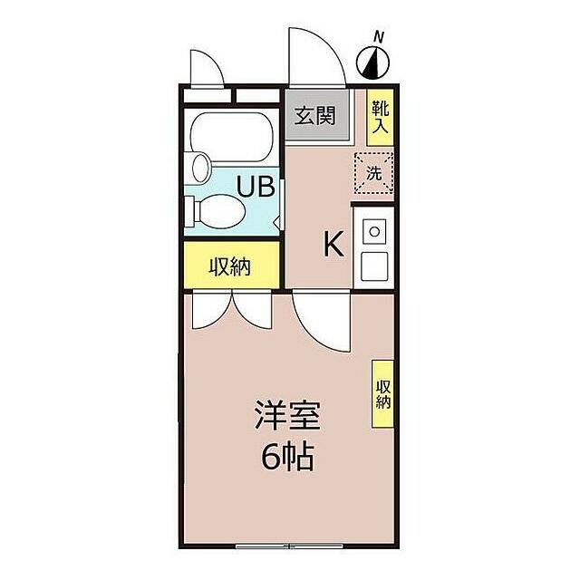 クレアール茅ヶ崎I(1K/2階)の間取り写真