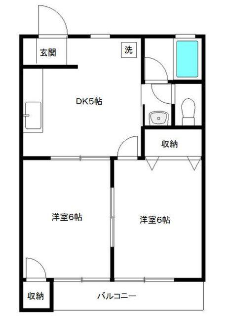 マージュ宮前(2DK/2階)の間取り写真