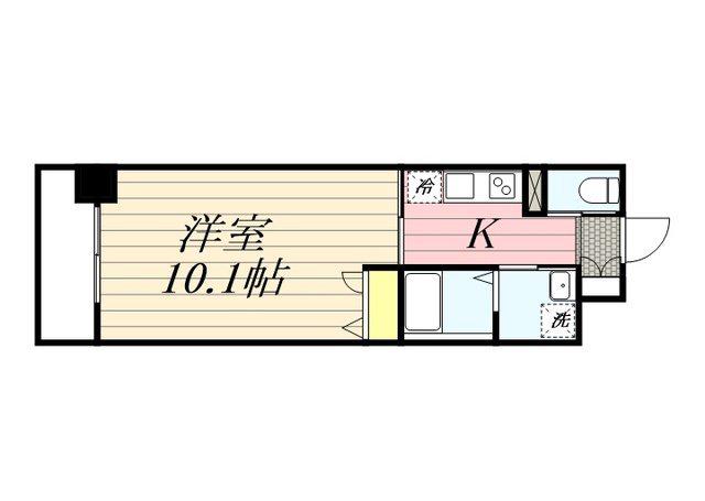 キルンズガーデン高取(1K/4階)の間取り写真
