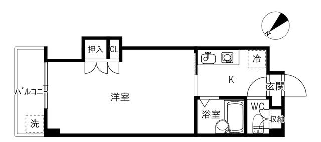 AKビレッジ(1K/3階)の間取り写真
