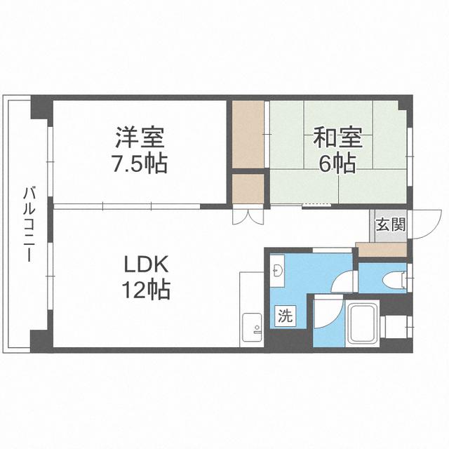 ビレッジ城月(2LDK/5階)の間取り写真