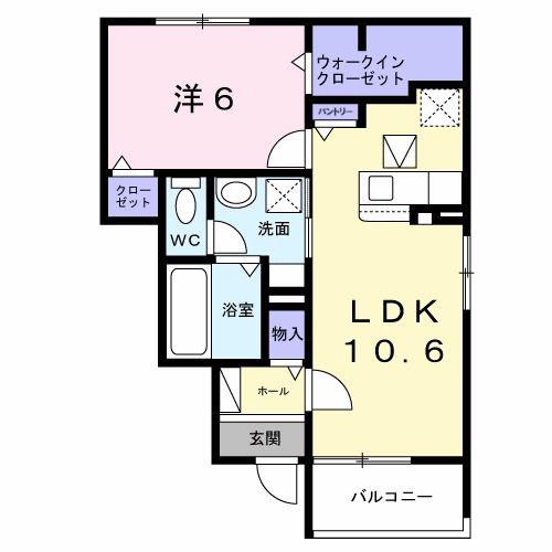 ボンズコート(1LDK/1階)の間取り写真