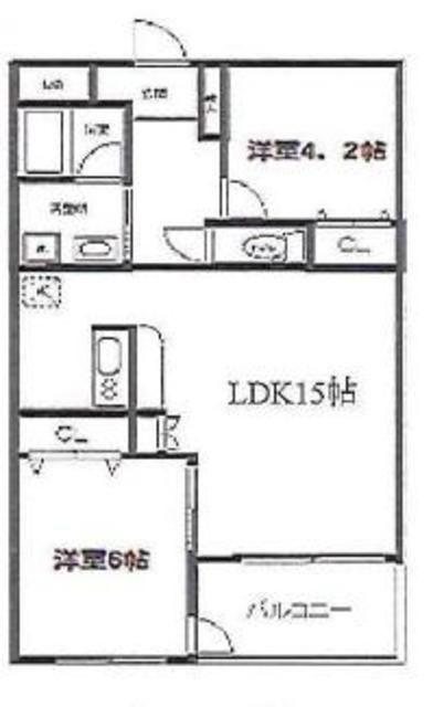 アーバンレジデンス(2LDK/1階)の間取り写真